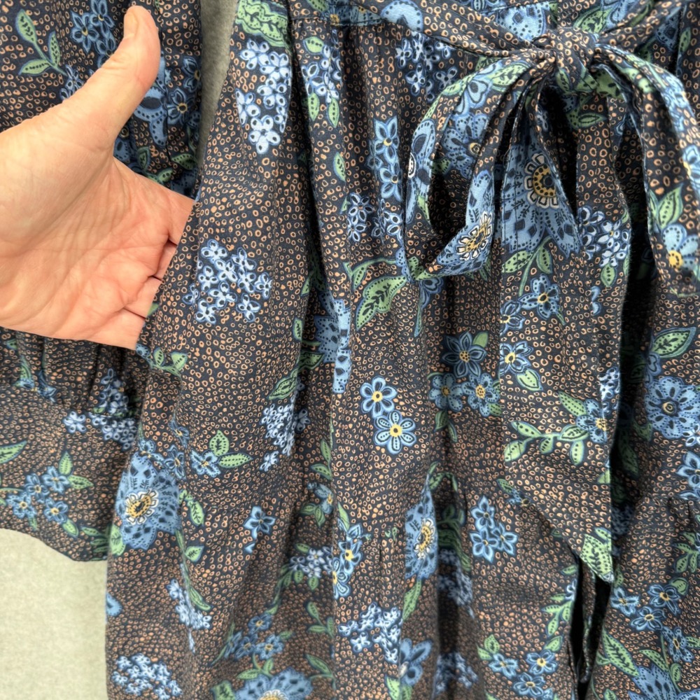 Summersalt The Countryside Poplin Tiered Shirtdress Rustic Floral in Midnight L - Picture 5 of 14